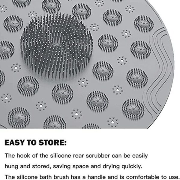 Shower Mat Round Shape Non-Slip Bath Mat Massage Silicone Mat With Suction Cup and Drainage Hole, Machine Washable (KDB-2209596) - Image 4