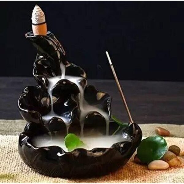 Smoke Mountain Backflow Incense Burner with 10 Smoke Backflow Incense Cone - 12 cm