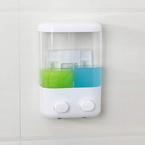 Soap Dispenser - Wall Mounted 2 In 1 Twin Head Liquid Soap Shampoo Touch Dispenser (KDB-1582062) - Image 8