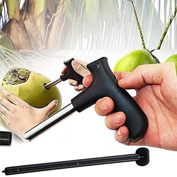 Stainless Steel Coconut Opener Tool with Comfortable Grip (STY-2948) - Image 3