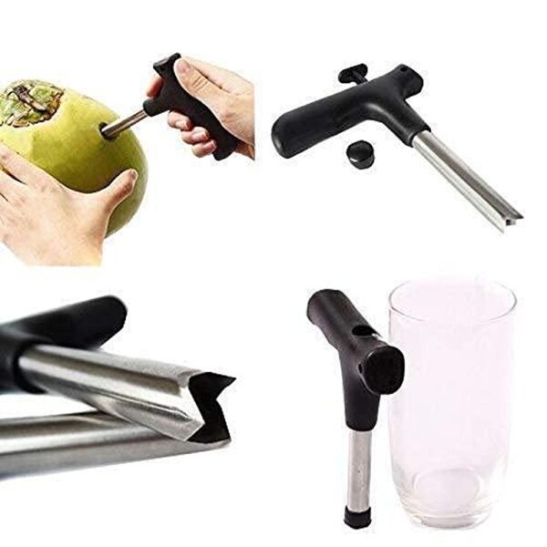 Stainless Steel Coconut Opener Tool with Comfortable Grip (STY-2948) - Image 4