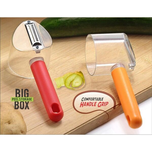 Stainless Steel Fruit & Vegetable Peeler with Storage Box, Container Straight Peeler (STY-2352945) - Image 2