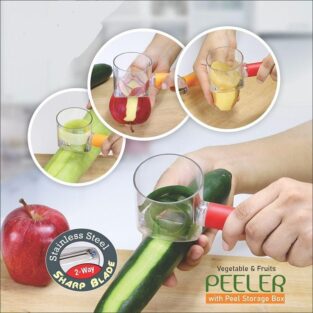 Stainless Steel Fruit & Vegetable Peeler with Storage Box