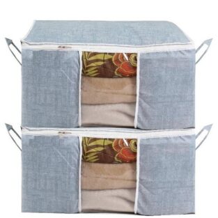 Storage Bag-Under Bed Blanket Storage Bag Covers With Handles (Set of 2)