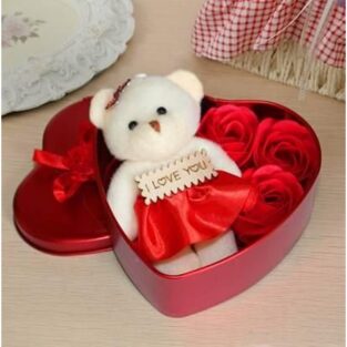 Sweet Heart Box with Cute Teddy Bear Special and Precious heart box