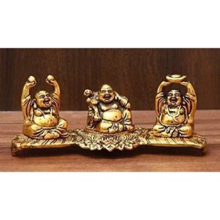 Three Laughing Buddha Set Decor Feng Shui Showpiece