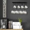 Wall Mounted Wrought Iron Tea Coffee Cup Mug Stand