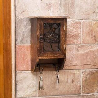 Key Rack Cabinet Wooden Wall Hanging