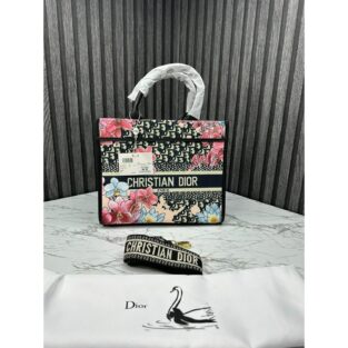 Christian Dior Bag Mini Tote with Dust Bag, Lotus Flower