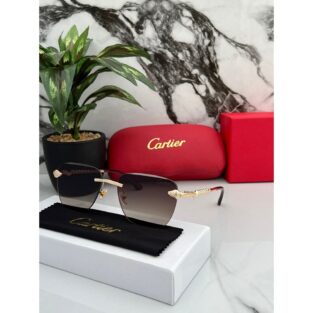 Cartier Sunglasses For Men Gold Brown