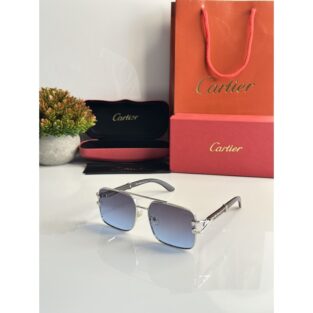 Cartier Sunglasses For Men Sliver Blue