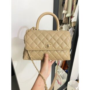 Chanel Coco Top Handle Bag With Dust Cover