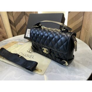 Chanel Handbag 111 black hand sling bag with original box and dust bag