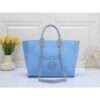 Chanel Handbag Deauville Sky Blue Tote With Dust Bag