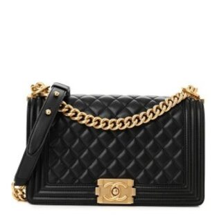 Chanel Handbag LE Boy Golden Chain With OG Box and Dust Bag