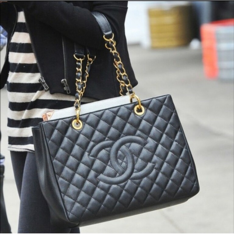 Chanel Handbag Matrasse Caviar Skin GST Chain Tote With Dust Bag Black