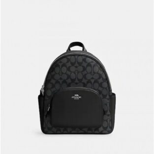 Coach Court Backpack In Signature Canvas With Dust Bag (Black - 280)