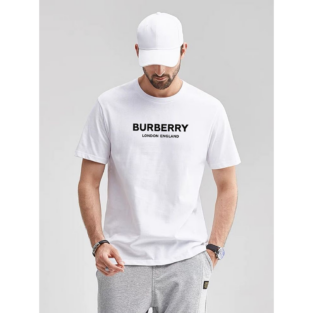 Cotton Printed Burberry T-Shirt for Men - White 2