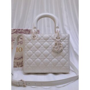 Dior Handbag Lady abc White With OG Box 1688