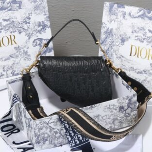 Dior Handbag Saddle Full Black 40