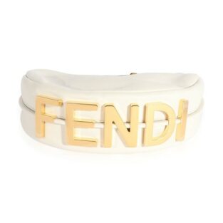 Fendi Handbag 12 White Soft Leather Small graphy Hobo