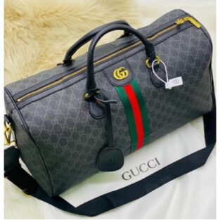 Gucci GG Handbag Supreme Ophidia Duffle Bag With Dust Bag (Black - 318)