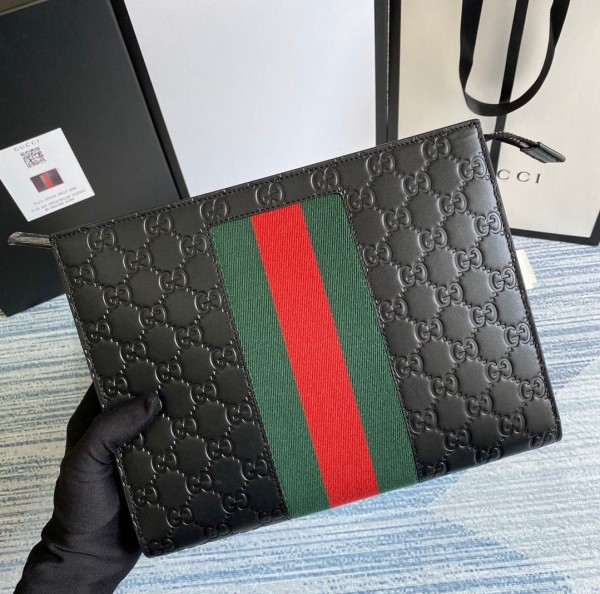 Gucci Handbag Supreme Pouch With OG Box and Dust Bag (Black)