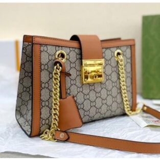 Gucci Pad Lock Shoulder Bag With Box & Dust Bag & Sling Belt