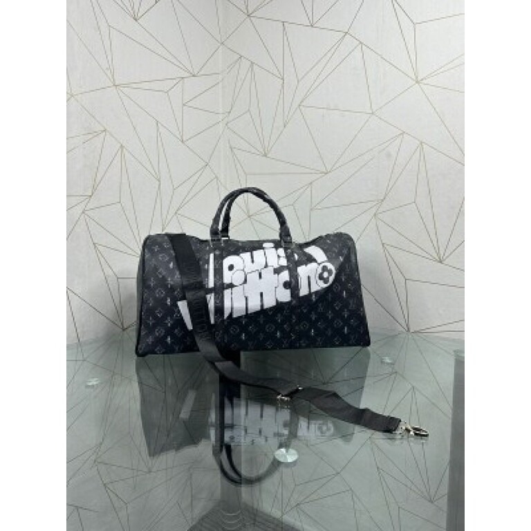 Louis Vuitton Bag Duffle With Dust Bag Black (S7)