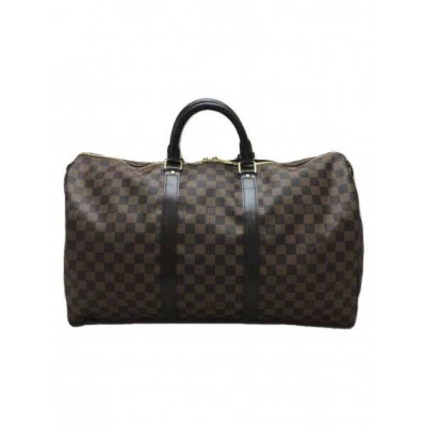 Louis Vuitton Duffle Handbag Full Brown Checks With Dust Bag (S7)