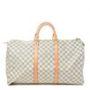 Louis Vuitton Duffle Handbag White Checks With Dust Bag (S7)