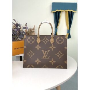 Louis Vuitton Handbag LV On The Go MM Monogram and Monogram Reverse With Dust Bagm43761