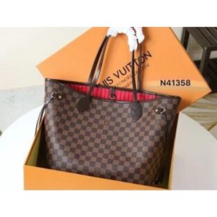 Louis Vuitton Handbag Neverfull Check With OG Box and Dust Bag