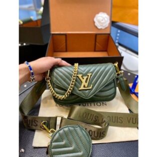 Louis Vuitton Handbag New Wave Pochette With OG Box and Bill With Chain Sling Pouch (Green)