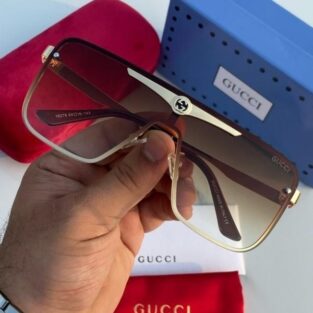 Men's Gucci Sunglasses Bridge Symbol Gold Brown