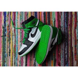 Men's Nike Air Jordan Shoes 1 High Lucky Green
