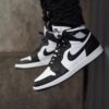 Men's Nike Air Jordan Shoes Retro 1 High Panda Black White With Extra Lace