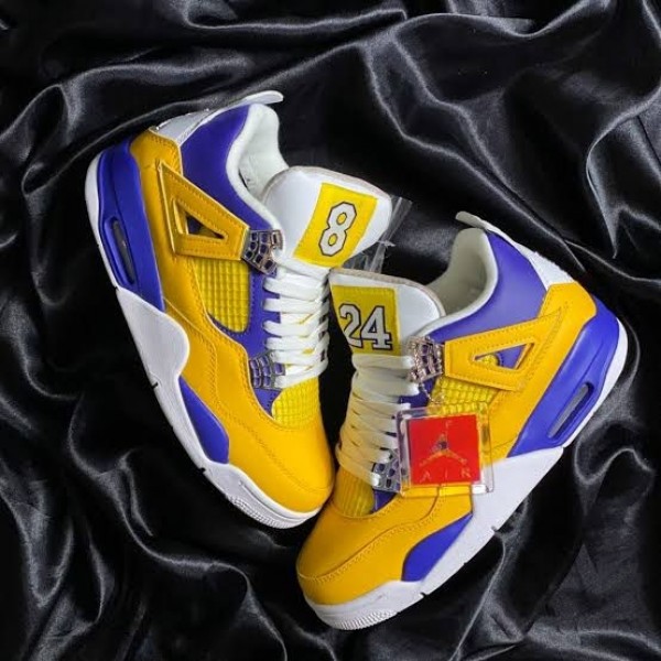 Men's Nike Air Jordan Shoes Retro 4 Lakers
