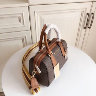Michael Kors Handbag MK Boston Sling Hand Bag With Dust Bag & Shoulder Strap (Brown - 319)