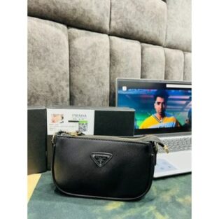 Prada Handbag Black Sling With Box and Dust Bag (S6) 