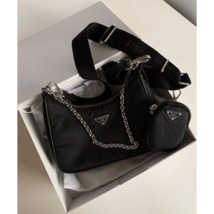 Prada Handbag Re-Edition Black Premium Bag With Box (PR-1086)