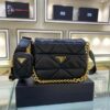 Prada Handbag System Nappa Leather Patchwork Bag With Prada Iconic Triangle Design With OG Box & Dust Bag (Black - 271)