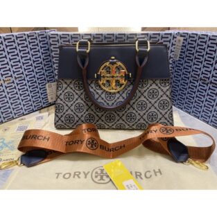 Tory Burch Hand Bag 85 Blue With Original BOX And Dust Bag