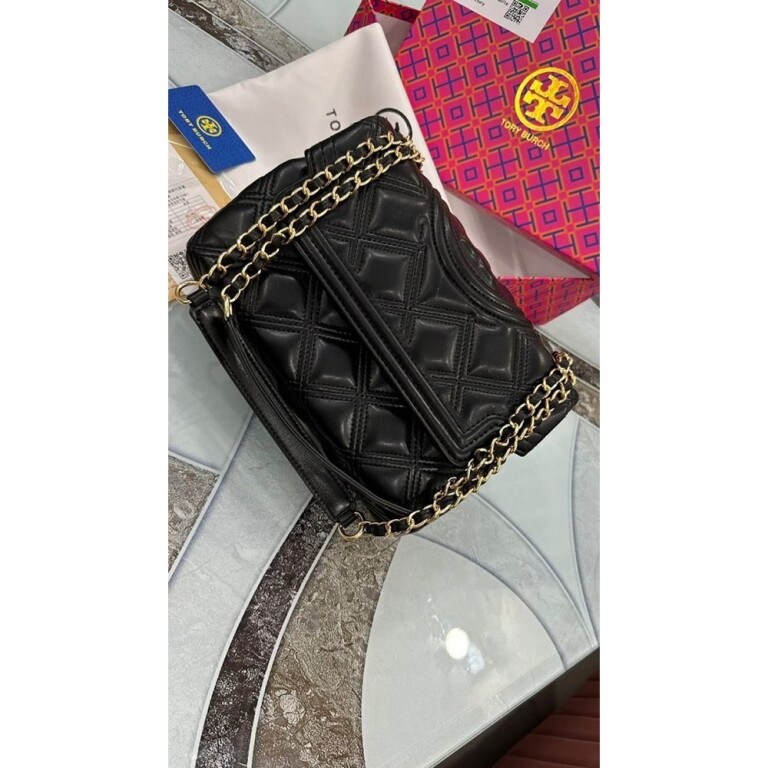 Tory Burch Handbag Soft Fleming With OG Box and Dust Bag (Black)