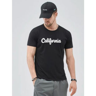 Unisex Cotton California Tshirt - Black