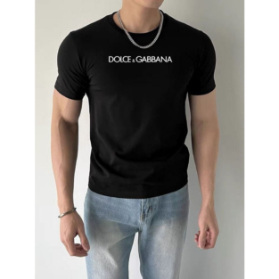 Unisex Cotton Dolce Gabbana Tshirt - Black