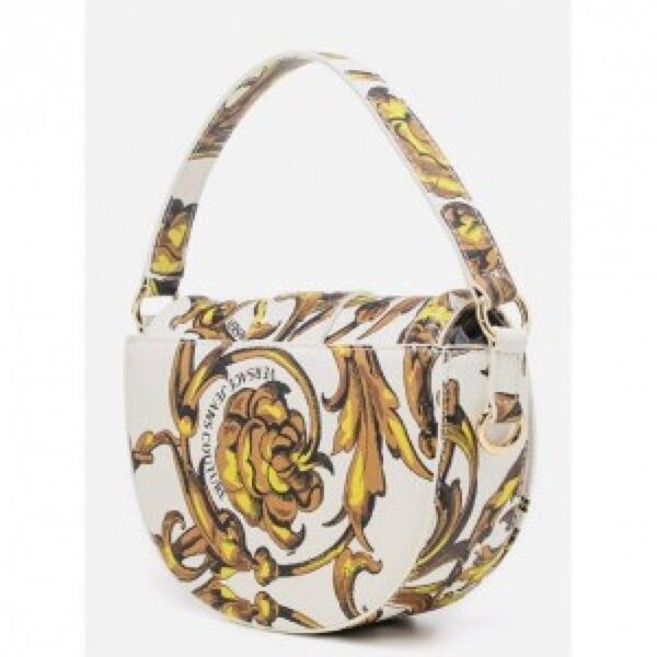Versace Jeans Couture Printed Saddle Bag With Magnetic Box (WHITE)