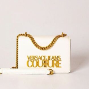 Versave Handbag Jeans Couture Logo Lock Sling Bag Apricot Whit OG Box
