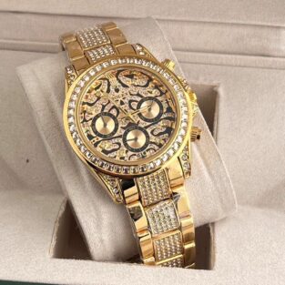 Men's Rolex Watch Eye Of Tiger Diamond Edition Gold