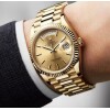 Rolex Watch With Rose Gold Date Automatic For Men